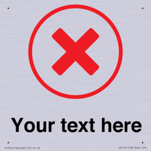 Custom plain background, red cross in a circle sign